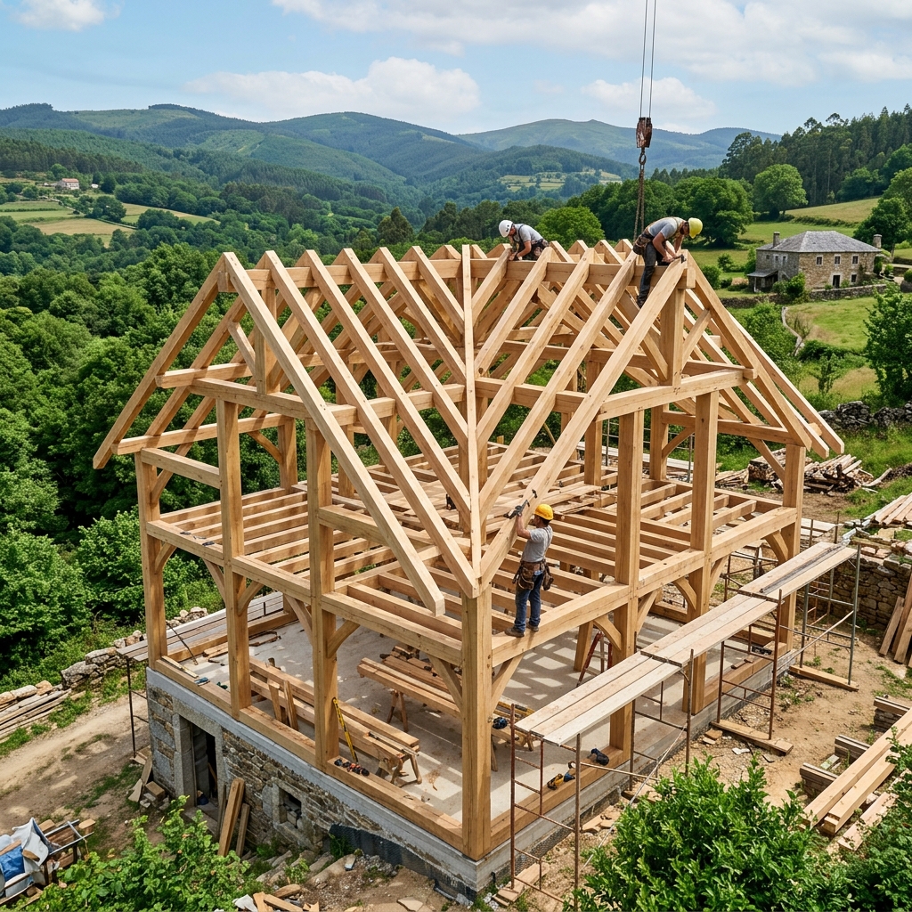 precio casa de madera galicia - Estructura de entramado ligero wood framing